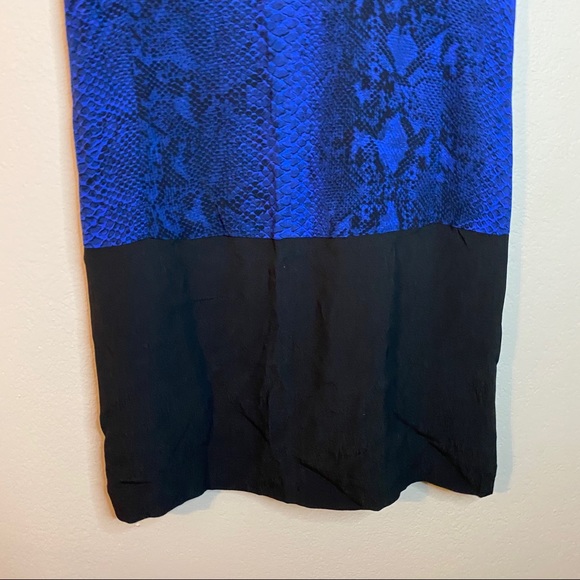 REBECCA TAYLOR blue python colorblock shift dress - Picture 11 of 12